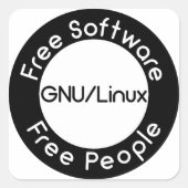 GNU/Linux Vierkante Sticker (Voorkant)