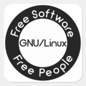 GNU/Linux Vierkante Sticker (Voorkant)