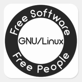 GNU/Linux Vierkante Sticker