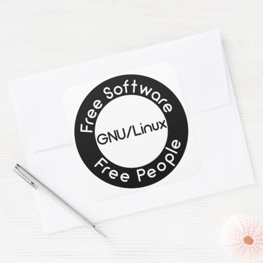 GNU/Linux Vierkante Sticker (Envelop)