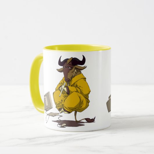 Gnu meditate levitate mok (Voorkant links)