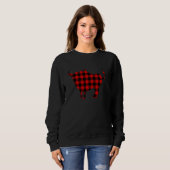 GNU Red Buffalo Plaid Wildebeest Bijpassende Famil Trui (Voorkant volledig)
