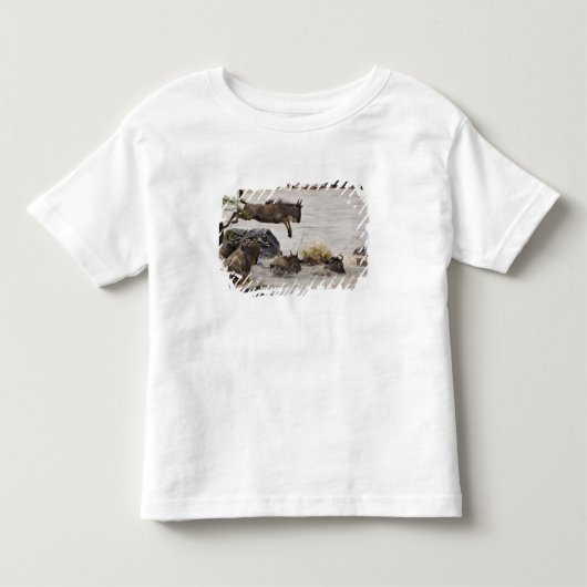 Gnu springt in de Mara-rivier Kinder Shirts (Voorkant)