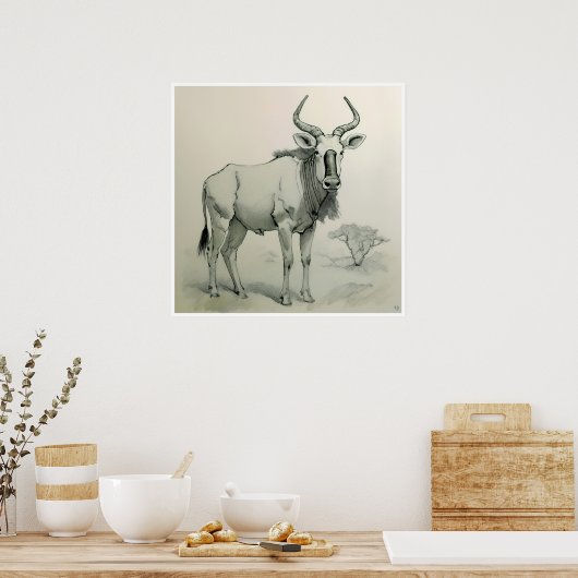 GNU Tekening - Kunstdruk Poster (Keuken)