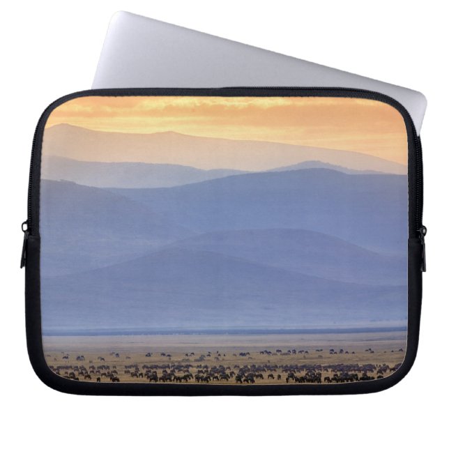Gnu tijdens migratie, Connochaetes Laptop Sleeve (Voorkant)