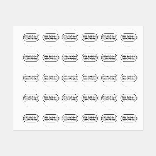 GNU - vrije software - vrije mensen Labels (Vel)