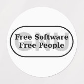 GNU - vrije software - vrije mensen Labels (Design 2)
