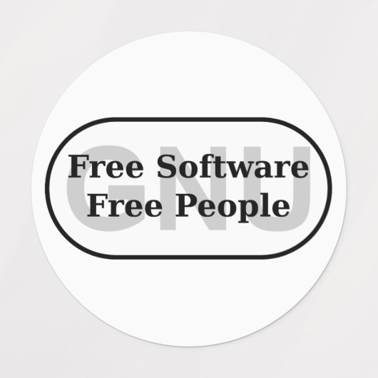 GNU - vrije software - vrije mensen Labels (Design 2)