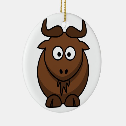 Gnu (Wildebeest) kerstversiering Keramisch Ornament (Rechts)