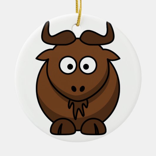 Gnu (Wildebeest) kerstversiering Keramisch Ornament (Voorkant)