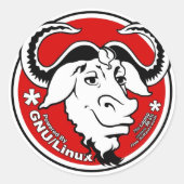 gnuLinux Ronde Sticker (Voorkant)