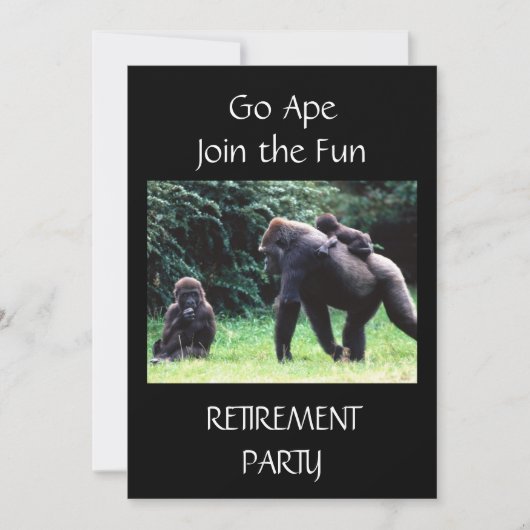 **GO APE** INVITATIE VAN GEZINSEERDE AFTREK KAART (Voorkant)