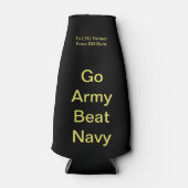 Go Army Beat Navy Beer Bottle Cozy Flesjeskoeler (Voorkant)