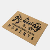 Go Away Funny Burlap Leaf Farmhouse Personalized Deurmat (Schuin)