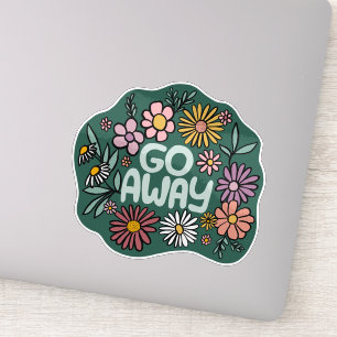 GO AWAY Funny Floral Schattige Daisy Hand-Drawn Sticker