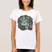 GO AWAY Funny Floral Schattige Daisy Hand-Drawn T-shirt (Voorkant)