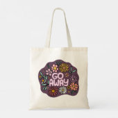 GO AWAY Funny Floral Schattige Daisy Hand-Drawn Tote Bag (Achterkant)