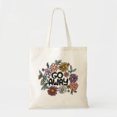 GO AWAY Funny Floral Schattige Daisy Hand-Drawn Tote Bag (Voorkant)