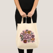 GO AWAY Funny Floral Schattige Daisy Hand-Drawn Tote Bag (Voorkant (product))