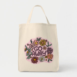 GO AWAY Funny Floral Schattige Daisy Hand-Drawn Tote Bag