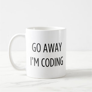 Go Away I'm Coding beroemd gemaakt door Funny Prog Koffiemok