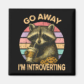 Go Away I'm Introverting Funny Raccoon Sarcastic Magneet (Voorkant)