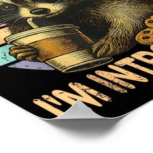 Go Away I'm Introverting Funny Raccoon Sarcastic Poster (Hoek)