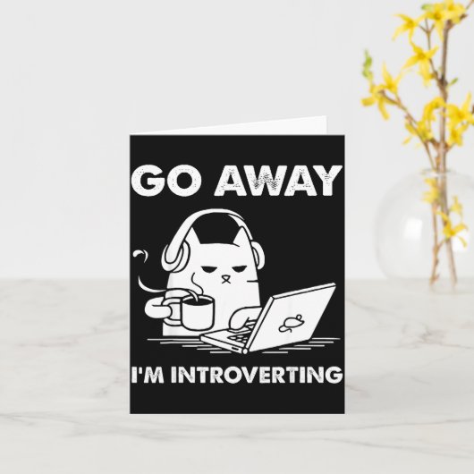 Go Away I'm Introverting  Kaart (Gele Bloem)
