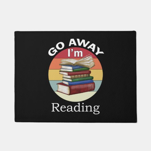 Go Away I'm Reading Funny Book Reader Bookworm Deurmat (Voorkant)