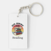 Go Away I'm Reading Funny Book Reader Bookworm Sleutelhanger (achterkant)