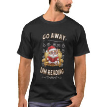 Go Away I'm Reading" T-shirt voor kerstkatten