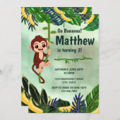 Go Bananas Monkey Verjaardag Uitnodiging (Voorkant / Achterkant)