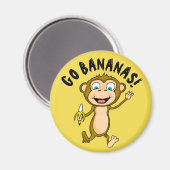 Go Bananas Round Magnet (Voorkant / Achterkant)