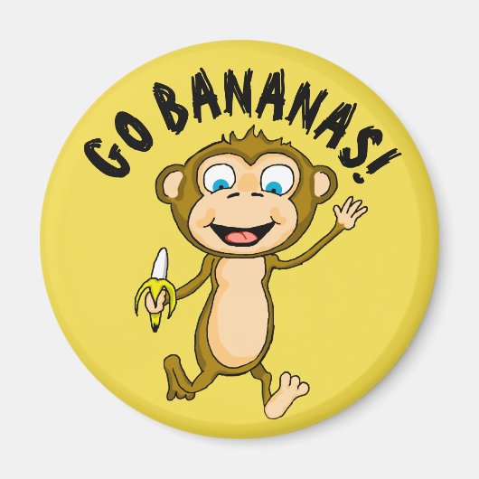 Go Bananas Round Magnet (Voorkant)
