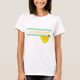 GO BANANAS, strepen met gele banaanbos T-shirt