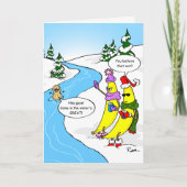 Go Bananas Swimming Nut Funny Kerstmis Feestdagen Kaart (Voorkant)