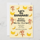 Go Bananas, Yellow Monkey Birthday Kaart (Voorkant)