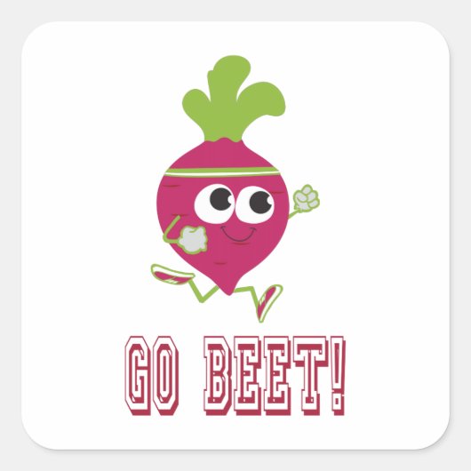 Go Beet Vierkante Sticker (Voorkant)