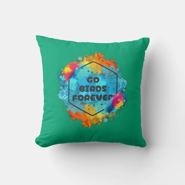 Go Birds Forever Throw Pillow  Kussen (Voorkant)