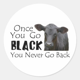 Go Black Angus Ronde Sticker