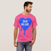Go Blue - Blauw Team Kleur War Camp Druppelend Har T-shirt (Voorkant volledig)