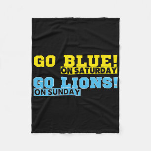 Go Blue op zaterdag Go Lions op zondag Football FA Fleece Deken