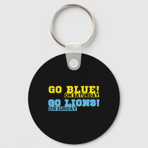 Go Blue op zaterdag Go Lions op zondag Football FA Sleutelhanger
