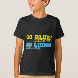 Go Blue op zaterdag Go Lions op zondag Football FA T-shirt