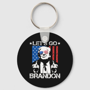 Go Brandon Trump middelvinger vlag Sleutelhanger