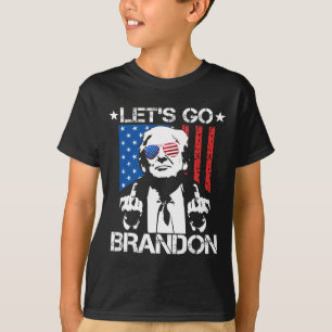 Go Brandon Trump middelvinger vlag T-shirt