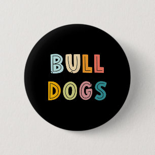Go Bulldog Football School Spirit Team Mascot Spel Ronde Button 5,7 Cm
