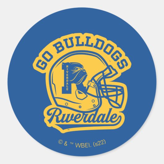 Go Bulldogs Football Helmet Icon Ronde Sticker (Voorkant)