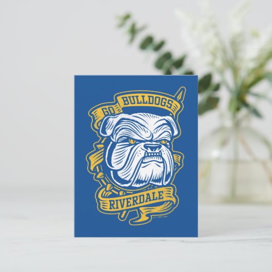 Go Bulldogs - Riverdale Mascot Banner Briefkaart (Staand voorkant)