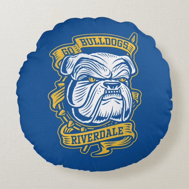 Go Bulldogs - Riverdale Mascot Banner Rond Kussen (Voorkant)